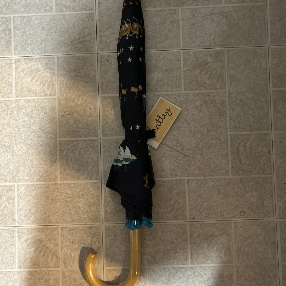 Rare Hatley Child Umbrella Whimsical Alien Cartoon Print‎